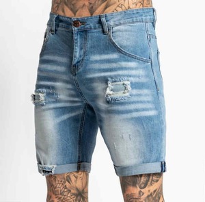 Shorts en jean déchiré pour homme, taille mi-haute, coupe droite, en coton, style Y2K, respirant, pour les fêtes et l'été - Product Image 6