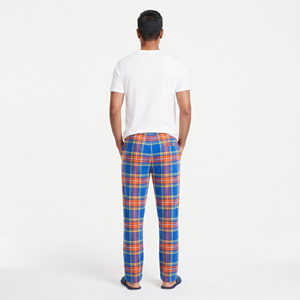 Pantalon en flanelle pour hommes, doux et chaud, à carreaux, décontracté, coupe ample, pantalon de pyjama, taille mi-haute avec cordon de serrage, vêtements d'hiver - Product Image 2