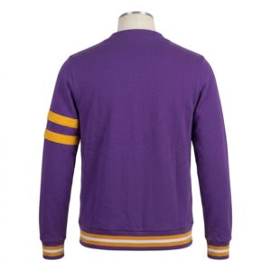 Customized PVAM University <b>Cardigan</b> <b>Purple</b> with Gold Embroidery Cotton Fleece <b>Cardigan</b> Regular Fit Crew neck sweatshirt - Product Image 2