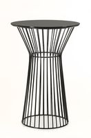 Table de bar moderne et contemporaine en fer avec plateau en bois, base sur piétement, durable, écologique, multifonctionnelle, pour usage domestique et commercial