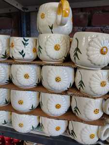 แก้วกาแฟเซรามิค ลายจุดโบว์น่ารัก ทำมือ สไตล์น่ารัก สำหรับใช้ในบ้าน - Product Image 4