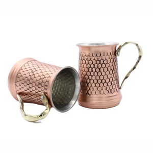 Moscow Mule Copper <b>Mug</b> <b>Double</b> <b>Wall</b> Stainless Steel Lined Metallic Cocktail <b>Mug</b> Smooth Solid Copper Beer Drinking Cup Copper <b>Mug</b> - Product Image 3