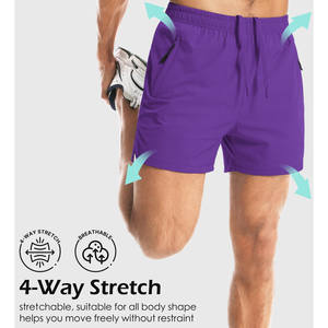 Shorts de jogging en coton personnalisés pour hommes, avec poches, impression de logo personnalisée, coupe ample, légers, décontractés, pour la plage. - Product Image 3