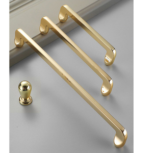 Nordic Style Single Hole Kitchen <b>Cabinet</b> Luxury Real <b>Gold</b> Handle European Modern Simple Wardrobe Light Furniture Handles <b>Knobs</b> - Product Image 1