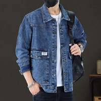 Blazer en jean pour homme à faible MOQ, veste en coton, coupe ajustée, décontractée, sur mesure, vente en gros, vêtements de mode 2026