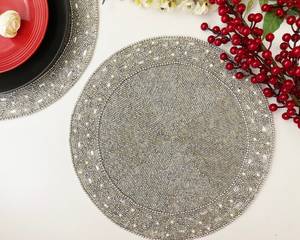 Beautiful Beaded Embroidery <b>Placemats</b> Handmade Decorative Dining Table Mats for Modern Home Wedding Party and Celebration - Product Image 4
