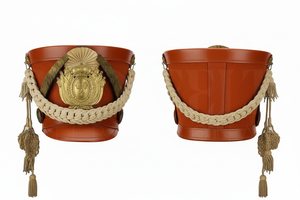 Vintage Ceremonial Leather Peak Hat Custom Gold Emblem <b>Braided</b> Cord Decorative Formal Headwear for Parade Costume <b>Accessories</b> - Product Image 6