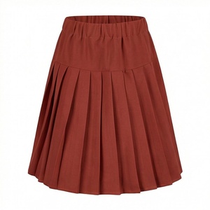 Minifalda Plisada para Mujer, Cintura Elástica, Color Sólido, Tejido Cómodo, Estilo para Todas las Temporadas - Product Image 1