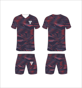 Conjunto de Uniforme de Fútbol Personalizado por Sublimación para Hombre, Verde Menta, Azul Marino, Patrón Geométrico de Mitad de Tono, Uniforme de Fútbol de Secado Rápido para Entrenamiento - Product Image 5