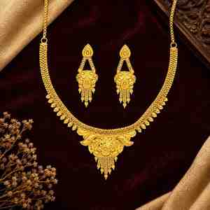 Wholesale 14K 18K 24K Dye Gold Traditional Design Jewelry Set Forming Short Necklaces Brass Middle East Gold Fashion Jewelry Set - Product Image 2