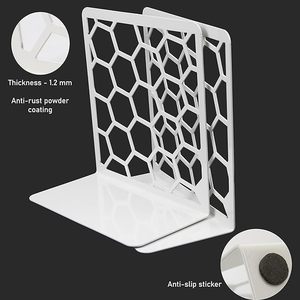 Modern Metal Non Slip Bookends for Bookshelves Heavy Duty Decorative Book Holder Stands for Home Office Study <b>Table</b> - Product Image 6