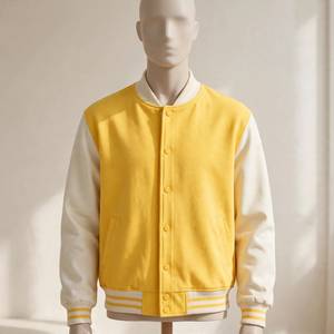 Chaqueta Varsity con Logotipo Personalizado, Unisex, Estilo Urbano, Chaqueta Letterman con Mangas de Cuero Sintético, Marca Privada - Product Image 3