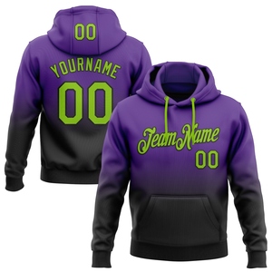 Sudadera con Capucha Deportiva de Moda, Diseño Nuevo, Personalizada, con Degradado de Morado, Verde Neón y Negro, Venta al Por Mayor Directa de Fábrica - Product Image 1