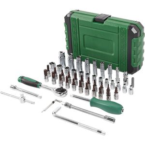 Jeu de douilles métriques 54 pièces 1/4'' avec boîte à outils en plastique - Product Image 1