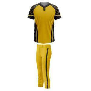 Ensembles d'uniformes de baseball/softball unisexes de haute qualité 100 % polyester antibactérien col en V impression par transfert thermique respirant à manches courtes - Product Image 1