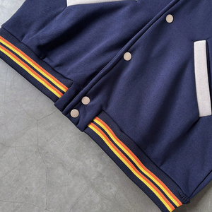 Chaquetas Varsity de Béisbol para Hombre, Diseño Novedoso, Bordadas, con Parches, Cierre Frontal, Color en Contraste, Manga Larga, Precio al por Mayor - Product Image 3