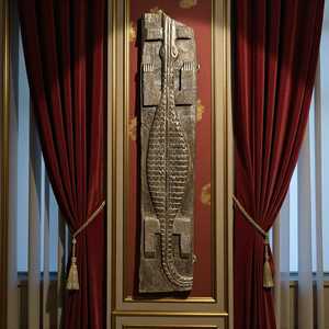 Panel de Pared de Madera Tribal Naga de la India, Tallado a Mano, Decoración Arquitectónica, Estilo Rústico Antiguo, para Interiores de Hotel, Combinable, 1 Contenedor - Product Image 1