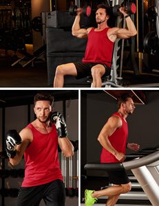 Débardeur de sport décontracté pour homme, couleur unie, en coton, sans manches, pour la gym et la course, coupe musclée, style débardeur court, idéal pour l'été - Product Image 5