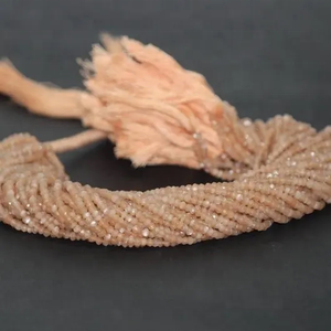 Cuentas de piedra suelta Rondelle facetadas de piedra lunar de melocotón Natural de 3mm para accesorios de fabricación de joyas, cuentas a granel más vendidas a la venta - Product Image 1