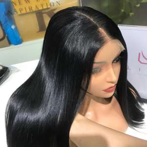 Pelucas delanteras de encaje de cabello crudo vietnamita de doble dibujado hueso recto Color negro azabache 100% cutícula de cabello humano alineada - Product Image 5