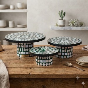 Support à gâteau rond en nacre, plateau de service, présentoir à dessert aspect marbre, lavage à la main uniquement, pour célébrations, cadeau - Product Image 2