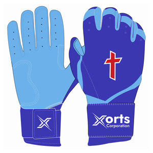 High Quality Custom Bruce Bolt Long Cuff Style Batting Gloves Leather Right Hand Long Cuff Baseball Batting Gloves <b>Hook</b> Loop XXL - Product Image 4