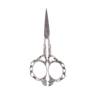 Ciseaux à cuticules professionnels 3.5 de qualité industrielle, en acier inoxydable courbé, avec manche en acier, outils de beauté durables, broderie fantaisie - Product Image 1