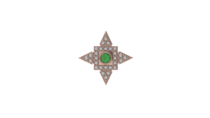 Boucles d'oreilles métal couleur or Rose, bijou classique, 14K, pavé en or Rose, étoile burst - Product Image 3