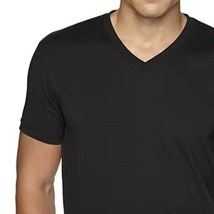 Camisetas de Cuello en V 100% Algodón para Hombre, Precio Económico, Venta Caliente, Logotipo Personalizado Impreso, Corte Holgado - Product Image 4