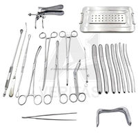 A-1 VERITAS Ensemble d'instruments manuels D&C 21 pièces en acier inoxydable réutilisable pour usage hospitalier, examen gynécologique, curettage chirurgical