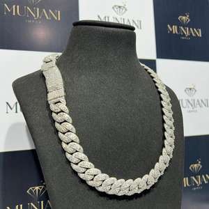 Collier unisexe exclusif en moissanite VVS, diamant de luxe certifié IGI, bijoux hip-hop raffinés, bijoux en argent sterling 925 - Product Image 1