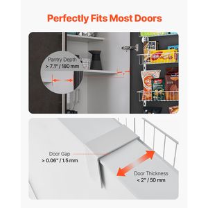 9-Tier Heavy Duty Steel <b>Over</b> <b>Door</b> Pantry Organizer Adjustable Wall-mounted <b>Spice</b> <b>Rack</b> 9 Level Storage Solution - Product Image 2
