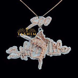 Comprar Colgante Hip Hop de Moissanita Tallada Chapado en Oro Rosa con Ojos de Horus Iced Out, Estilo Vintage, para Fiesta, Boda, Regalo - Product Image 1