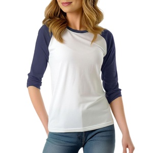 Custom Color Women Athletic <b>Raglan</b> Baseball T-Shirts Quick Dry Contrast Sleeve Yoga <b>Tops</b> Gym Fitness Workout Running Apparel - Product Image 1