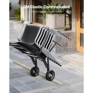 Carrello Porta Sedie Pieghevole in Metallo, Capacità 150 LBS, Funzione Impilabile per 10 Sedie, Ideale per Conferenze - Product Image 5