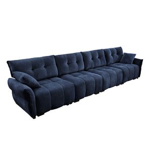 Divano Moderno a 4 Posti in Ciniglia Premium con Struttura in Legno Massello e Cuscini ad Alta Resilienza per Soggiorni, Uffici e Sale Relax - Product Image 5