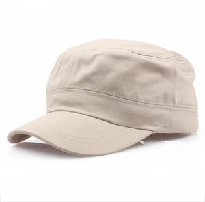 Unisex Khaki Cotton <b>Flat</b> <b>Cap</b> Breathable Casual Hat For Adults Spring <b>Summer</b> 56-58CM - Product Image 1