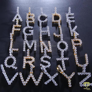 Iced Out Bubble Initial Pendant Hip Hop <b>Chain</b> Moissanite Diamond Luxury Jewelry Gift For <b>Rappers</b> - Product Image 6