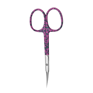 Ciseaux à cuticules russes à pointe aiguille, revêtement poudré rose et noir, taille et design personnalisés OEM par Advantage Impex - Product Image 3