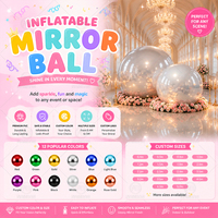 Ballons miroir gonflables blancs brillants de grande taille pour décoration de Noël, sphères de 40 cm, 60 cm, 80 cm, 100 cm, 150 cm, 200 cm, boules miroir gonflables