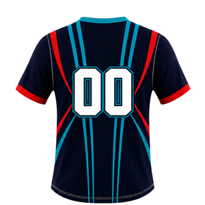 Conjunto de Camiseta y Pantalones Cortos de Rugby Personalizados en Negro, Rojo y Azul, Cuello en V, Uniforme de Equipo Transpirable, Ropa Deportiva de Entrenamiento Personalizada - Product Image 4
