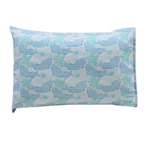 Housse de coussin rectangulaire à motif marin 50x70 cm en coton imprimé sérigraphié lavable avec fermeture enveloppe style japonais coréen - Product Image 1