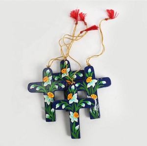 2022 venta nuevo diseño personalizable ignífugo duradero interior/exterior colgante adornos cruzados de Navidad - Product Image 5