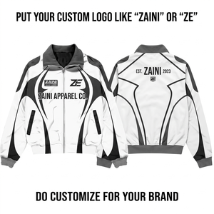 Premium 120 GSM Polyester Canvas Waterproof Breathable Winter <b>Men's</b> High Street Style Windbreaker <b>Jacket</b> <b>White</b> Black OEM ODM - Product Image 1