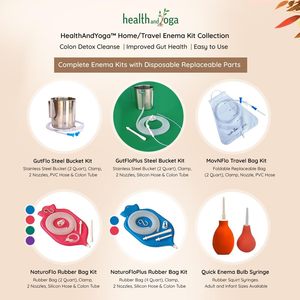 Kit de lavement HealthAndYoga NaturoFlo 2Qt avec sac violet anti-fuite (Fabriqué en Inde) - Product Image 5