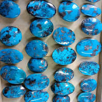 Magnifique pierre précieuse naturelle turquoise iranienne, taille brillant ronde, matrice bleu-brun, polie, 20-45mm, 6-10g, pour la fabrication de bijoux