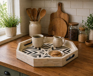 Plateau artisanal haut de gamme en os incrusté pour un service élégant, une présentation raffinée et des applications décoratives, idéal pour la décoration intérieure haut de gamme et la maison. - Product Image 5