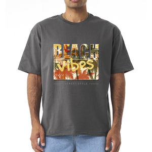 Camiseta Casual a Cuadros para Hombre, Cuello Redondo, Transpirable, 100% Algodón, Tejido de Punto, Estampado Serigrafiado, Manga Corta, 220g - Product Image 6