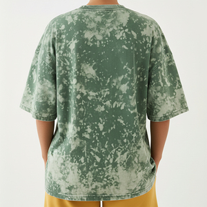 เสื้อยืดลายฟอกสีแบบกำหนดเองสำหรับผู้หญิง เสื้อยืดลายฟอกสีวินเทจทรงโอเวอร์ไซส์ สตรีทแวร์ ผ้าฝ้ายนุ่ม สวมใส่สบาย รับผลิตตามสั่งจำนวนมาก - Product Image 4