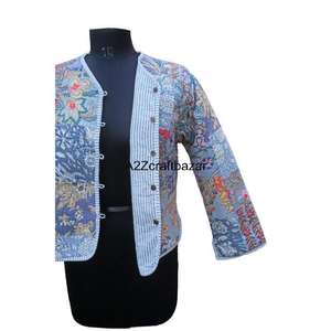 Manteau traditionnel fait main, veste vintage Kantha, design en coton Kantha, kimono, vêtements de plage pour femmes - Product Image 6